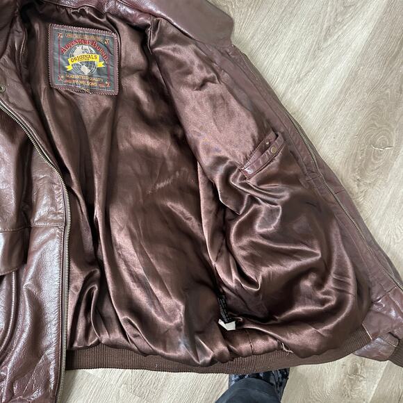 Vintage Wilsons Aviator adventure bound leather jacket motorcycle 2XL mens - Picture 6 of 10